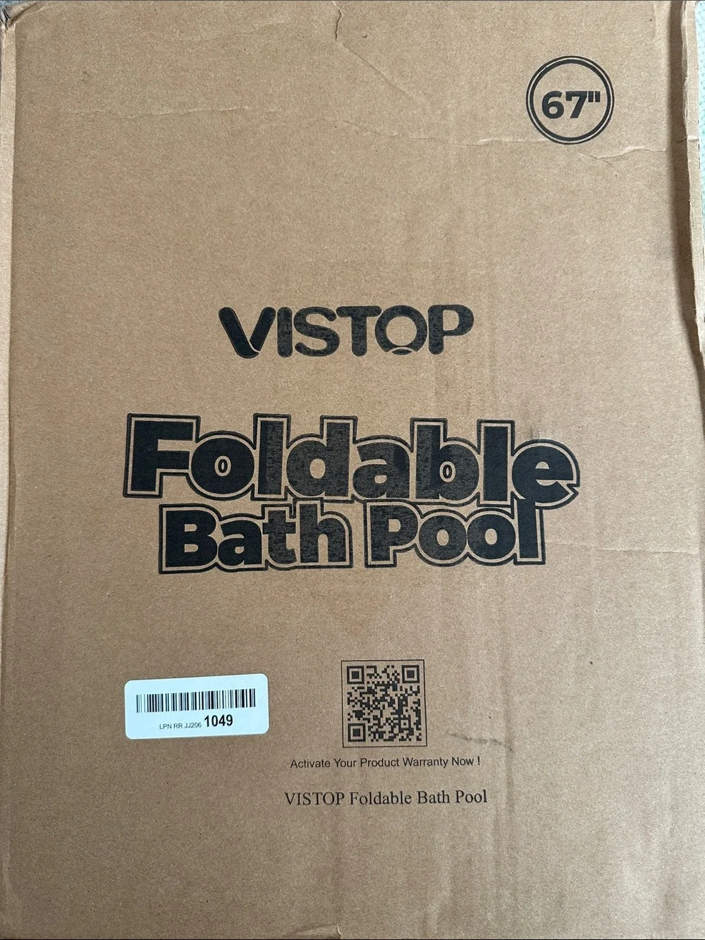 VISTOP Foldable Plastic Pet & Kids Pool - Portable Bath Tub (Light Blue)